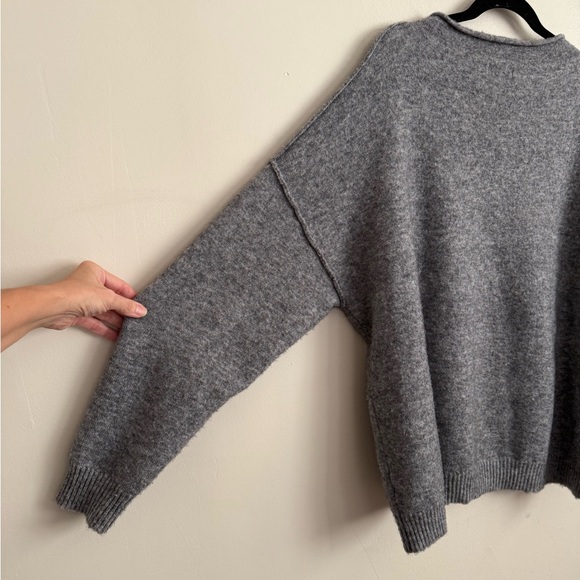 Nuuds Cozy Knit Mock Neck size L charcoal grey - Picture 7 of 14